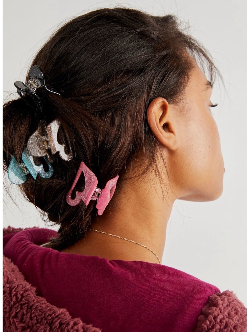 Glitter Hair Claw Clips Set of 4